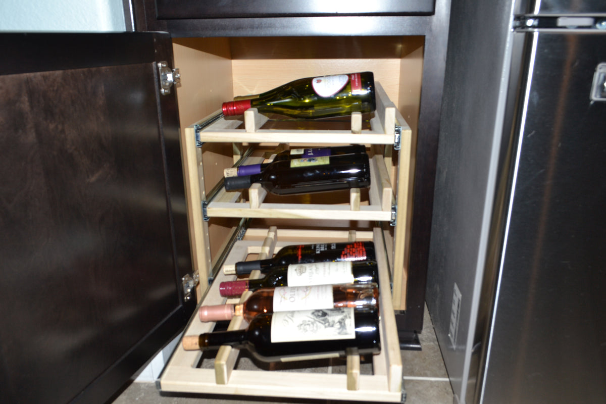 Wine rack pull online out shelf