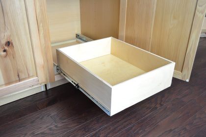 Slide out drawer for cabinet
